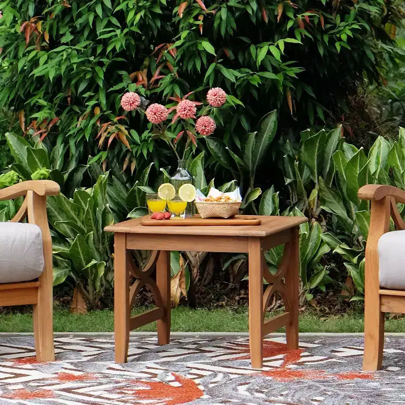 Sonoma Lane Alamo 3pc Teak Outdoor Chat Set with Zippered Cushions