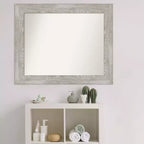 Miroir mural de salle de bain Amanti Art gris colombe, bords non biseautés