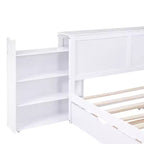 Storage Platform Bed with Pull Out Shelves and Twin Size Trundle Bed-ModernLuxe