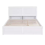 Storage Platform Bed with Pull Out Shelves and Twin Size Trundle Bed-ModernLuxe