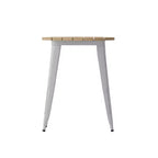 Table à manger Merrick Lane intérieure/extérieure, plateau rond en polyrésine toutes saisons de 23,75 po avec base en acier
