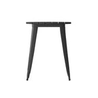 Table à manger Merrick Lane intérieure/extérieure, plateau rond en polyrésine toutes saisons de 23,75 po avec base en acier
