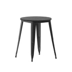 Table à manger Merrick Lane intérieure/extérieure, plateau rond en polyrésine toutes saisons de 23,75 po avec base en acier
