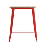 Table de bar intérieure/extérieure Emma et Oliver, plateau carré de 31,5 po en résine polymère tout temps avec base en acier