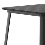 Table de bar intérieure/extérieure Emma et Oliver, plateau carré de 31,5 po en résine polymère tout temps avec base en acier