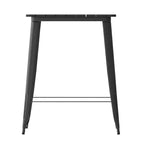 Table de bar intérieure/extérieure Emma et Oliver, plateau carré de 31,5 po en résine polymère tout temps avec base en acier