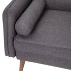 Emma and Oliver Upholstered Mid-Century Modern Pocket Spring Loveseat with Wooden Legs and Removable Back Cushions