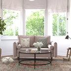 Emma and Oliver Upholstered Mid-Century Modern Pocket Spring Loveseat with Wooden Legs and Removable Back Cushions