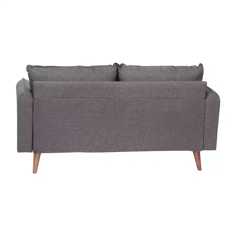 Emma and Oliver Upholstered Mid-Century Modern Pocket Spring Loveseat with Wooden Legs and Removable Back Cushions