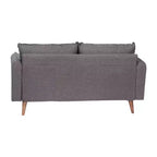 Emma and Oliver Upholstered Mid-Century Modern Pocket Spring Loveseat with Wooden Legs and Removable Back Cushions