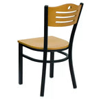 Chaise de restaurant en métal à dossier en lattes Emma et Oliver (lot de 2)