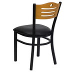 Chaise de restaurant en métal à dossier en lattes Emma et Oliver (lot de 2)