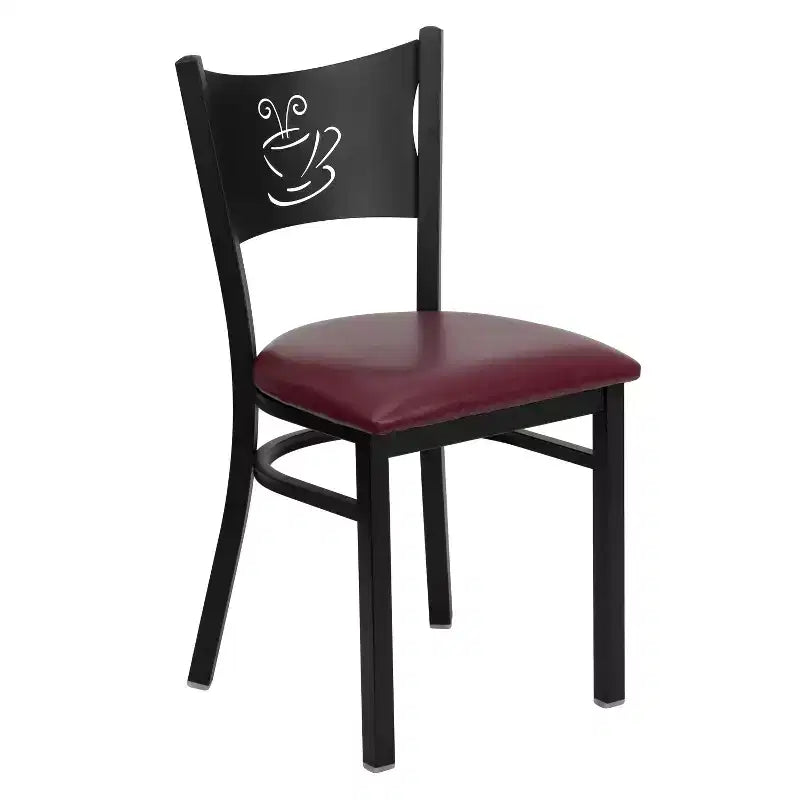 Emma and Oliver 2 Pack Coffee Back Metal Restaurant Chair