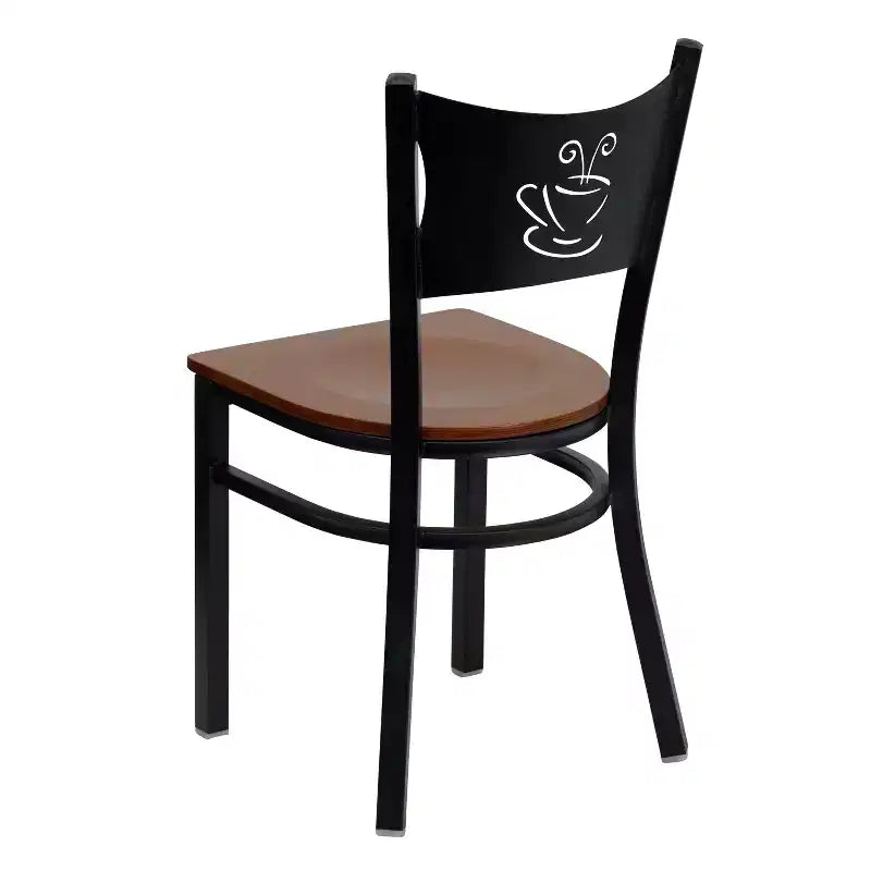 Emma and Oliver 2 Pack Coffee Back Metal Restaurant Chair