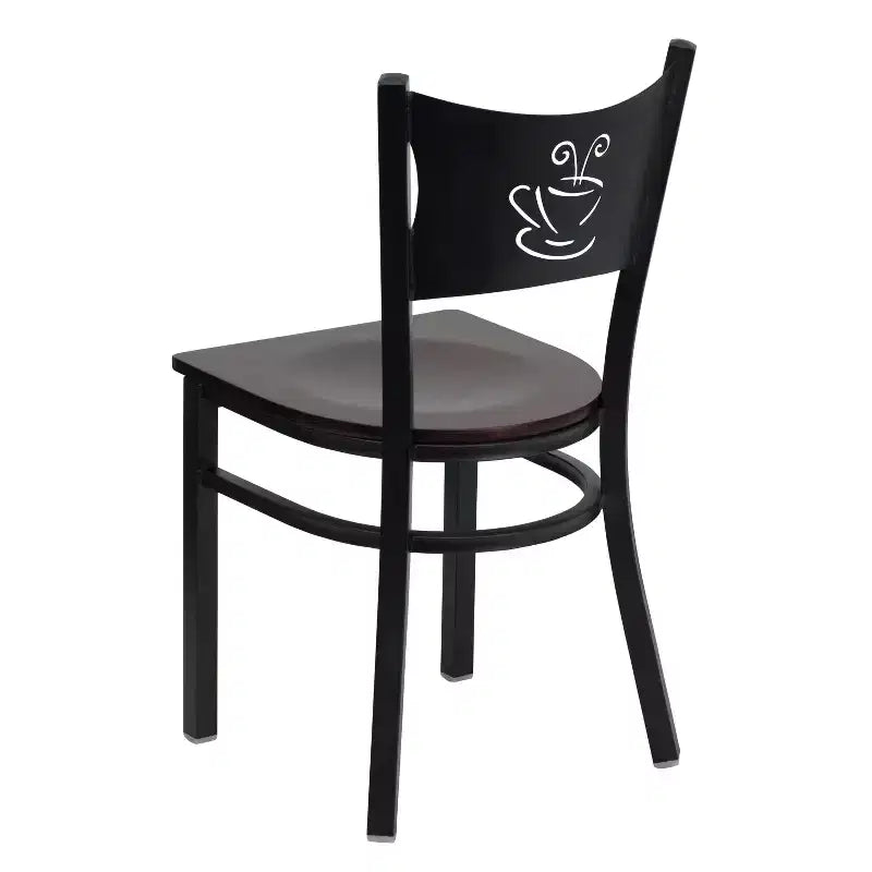 Emma and Oliver 2 Pack Coffee Back Metal Restaurant Chair