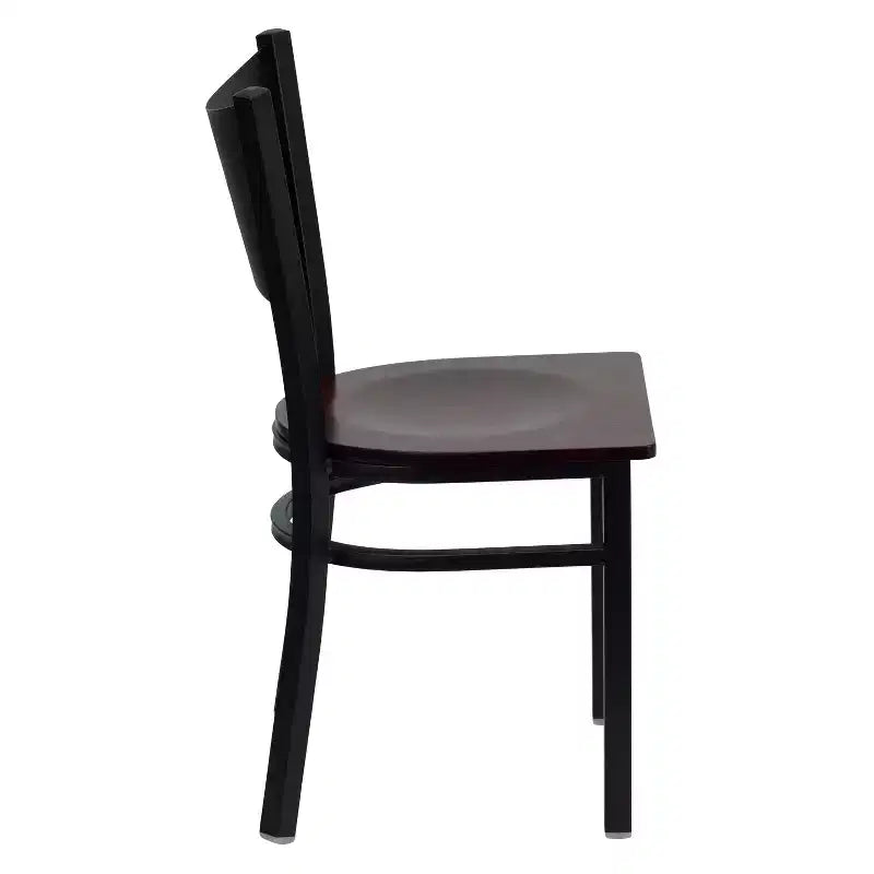 Emma and Oliver 2 Pack Coffee Back Metal Restaurant Chair