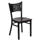 Emma and Oliver 2 Pack Coffee Back Metal Restaurant Chair