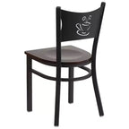 Emma and Oliver 2 Pack Coffee Back Metal Restaurant Chair