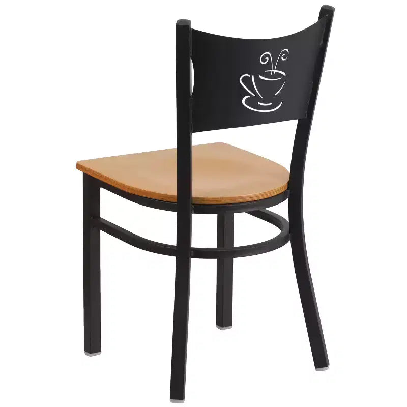 Emma and Oliver 2 Pack Coffee Back Metal Restaurant Chair