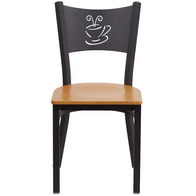 Emma and Oliver 2 Pack Coffee Back Metal Restaurant Chair