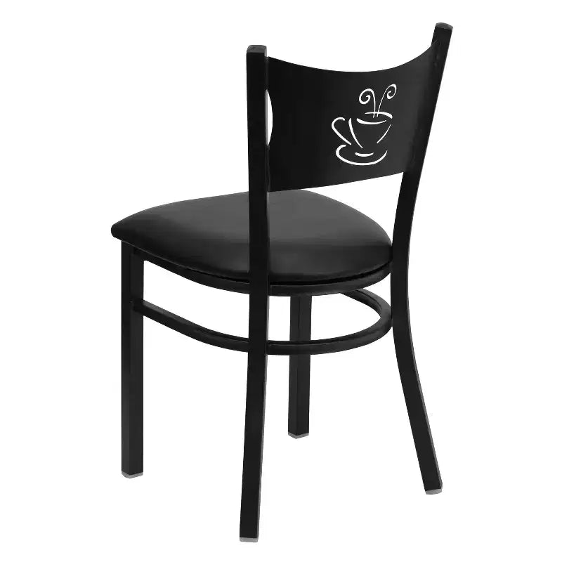 Emma and Oliver 2 Pack Coffee Back Metal Restaurant Chair