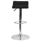 Emma and Oliver 2 Pack Contemporary Vinyl Adjustable Height Barstool with Solid Wave Seat and Chrome Base
