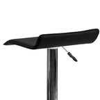 Emma and Oliver 2 Pack Contemporary Vinyl Adjustable Height Barstool with Solid Wave Seat and Chrome Base