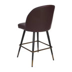 Emma and Oliver Modern Upholstered Dining Stools with Contoured Backs & Powder Coated Steel Legs with Floor Glides - Set of 2