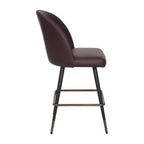 Emma and Oliver Modern Upholstered Dining Stools with Contoured Backs & Powder Coated Steel Legs with Floor Glides - Set of 2