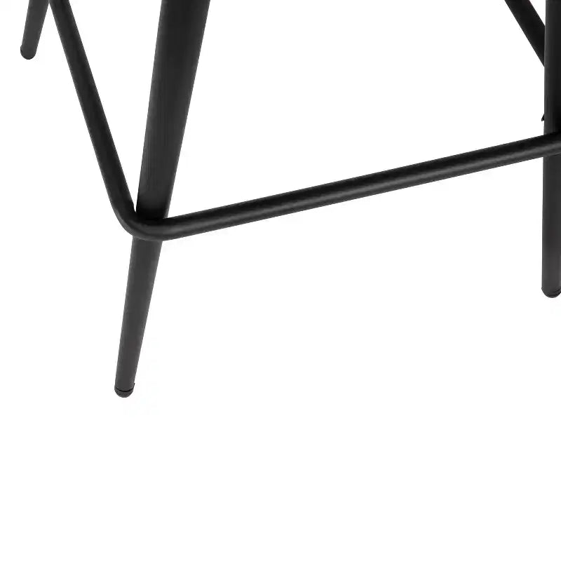 Emma and Oliver Modern Upholstered Dining Stools with Contoured Backs & Powder Coated Steel Legs with Floor Glides - Set of 2