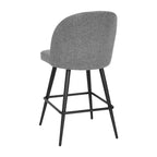 Emma and Oliver Modern Upholstered Dining Stools with Contoured Backs & Powder Coated Steel Legs with Floor Glides - Set of 2