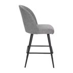 Emma and Oliver Modern Upholstered Dining Stools with Contoured Backs & Powder Coated Steel Legs with Floor Glides - Set of 2