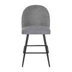 Emma and Oliver Modern Upholstered Dining Stools with Contoured Backs & Powder Coated Steel Legs with Floor Glides - Set of 2