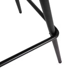 Emma and Oliver Modern Upholstered Dining Stools with Contoured Backs & Powder Coated Steel Legs with Floor Glides - Set of 2