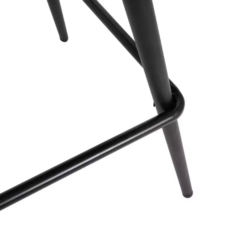 Emma and Oliver Modern Upholstered Dining Stools with Contoured Backs & Powder Coated Steel Legs with Floor Glides - Set of 2