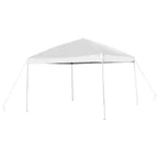 Emma and Oliver Portable Tailgate, Camping or Event Set with White Pop Up Event Canopy Tent with Carry Bag and Folding Table with Benches Set