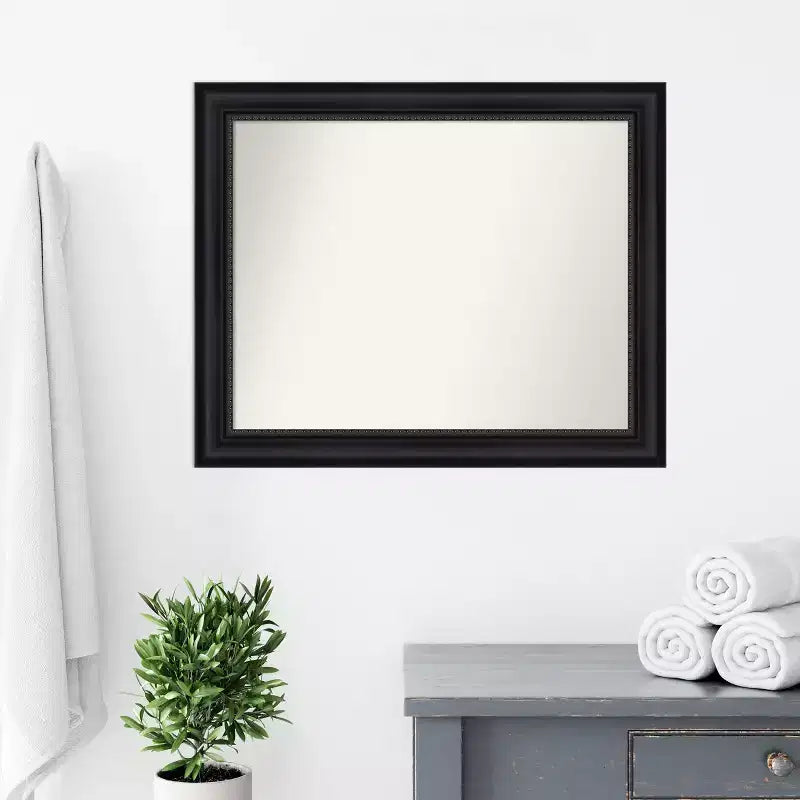 Miroir mural de salle de bain noir non biseauté Amanti Art Astor