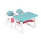 Costway 3-Piece Kids Table and Chair Set Toddler Activity Study Desk with Building Blocks