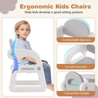 Costway 3-Piece Kids Table and Chair Set Toddler Activity Study Desk with Building Blocks