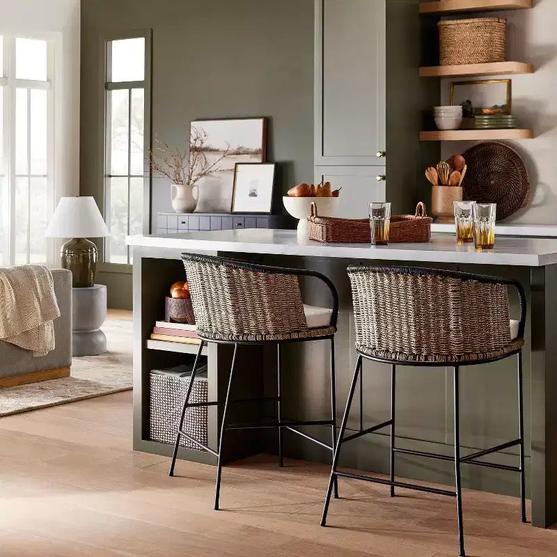 Westcliff Seagrass Counter Height Barstool - Threshold designed with Studio McGee