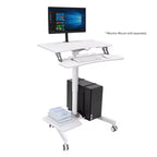 Mount-It! Height Adjustable Mobile Computer Cart, Rolling Desktop Workstation, Storage Area for CPU and Printer, Mobile Sit-Stand Computer Workstation