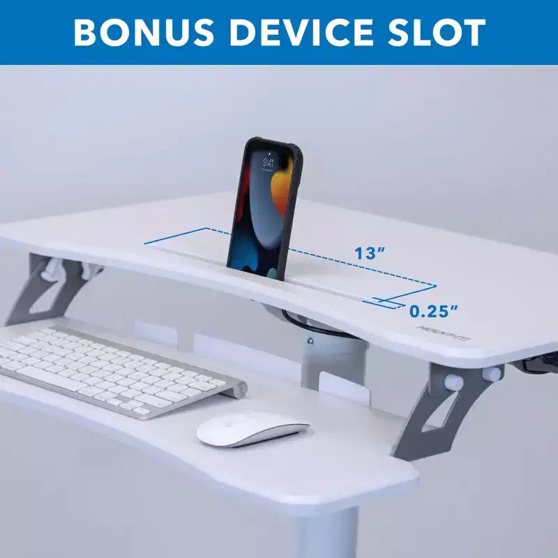 Mount-It! Height Adjustable Mobile Computer Cart, Rolling Desktop Workstation, Storage Area for CPU and Printer, Mobile Sit-Stand Computer Workstation