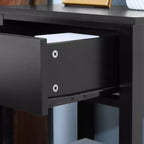 HOMCOM Side Table, Modern End Table with Storage Drawer and Shelf, Living Room, Set of 2, Black