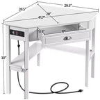 Bureau d'angle Yaheetech avec prise électrique