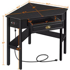 Bureau d'angle Yaheetech avec prise électrique