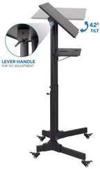 Mount-It! Bureau mobile réglable en hauteur, pupitre portable et lutrin de présentation roulant, bureau d'ordinateur portable avec roulettes