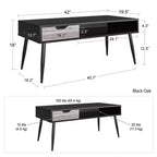 RealRooms Grafton Coffee Table, Black Oak