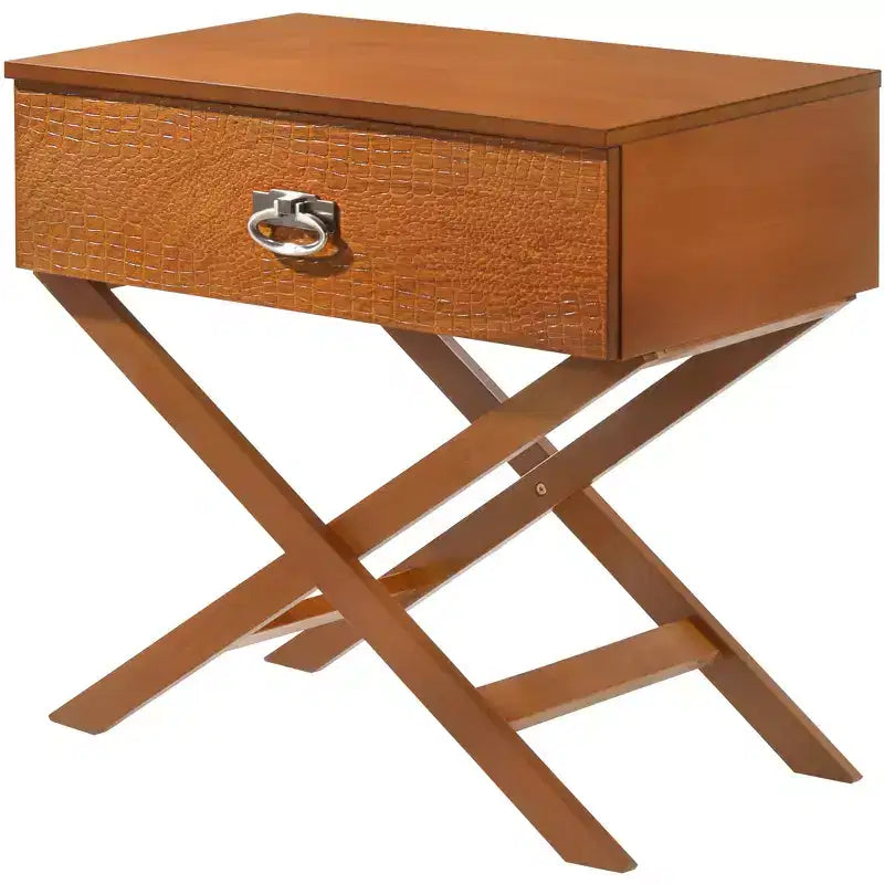 Passion Furniture Xavier 1-Drawer Nightstand (25 in. H x 27 in. W x 16 in. D)