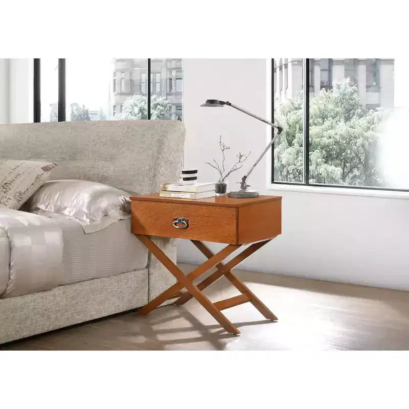 Passion Furniture Xavier 1-Drawer Nightstand (25 in. H x 27 in. W x 16 in. D)