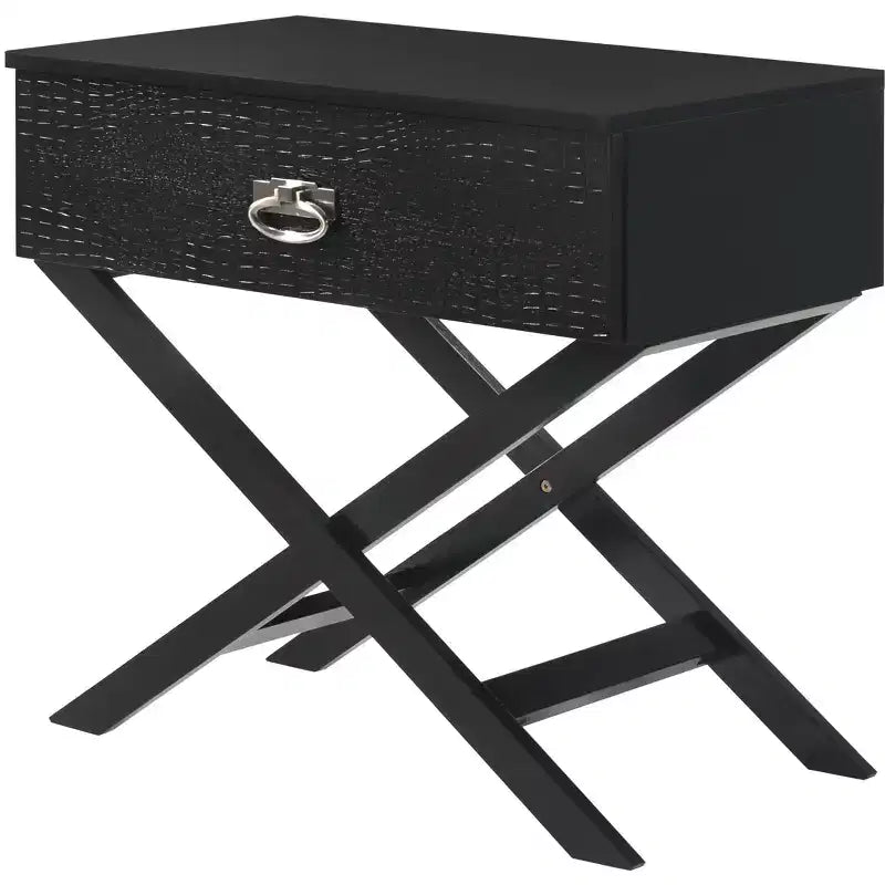 Passion Furniture Xavier 1-Drawer Nightstand (25 in. H x 27 in. W x 16 in. D)